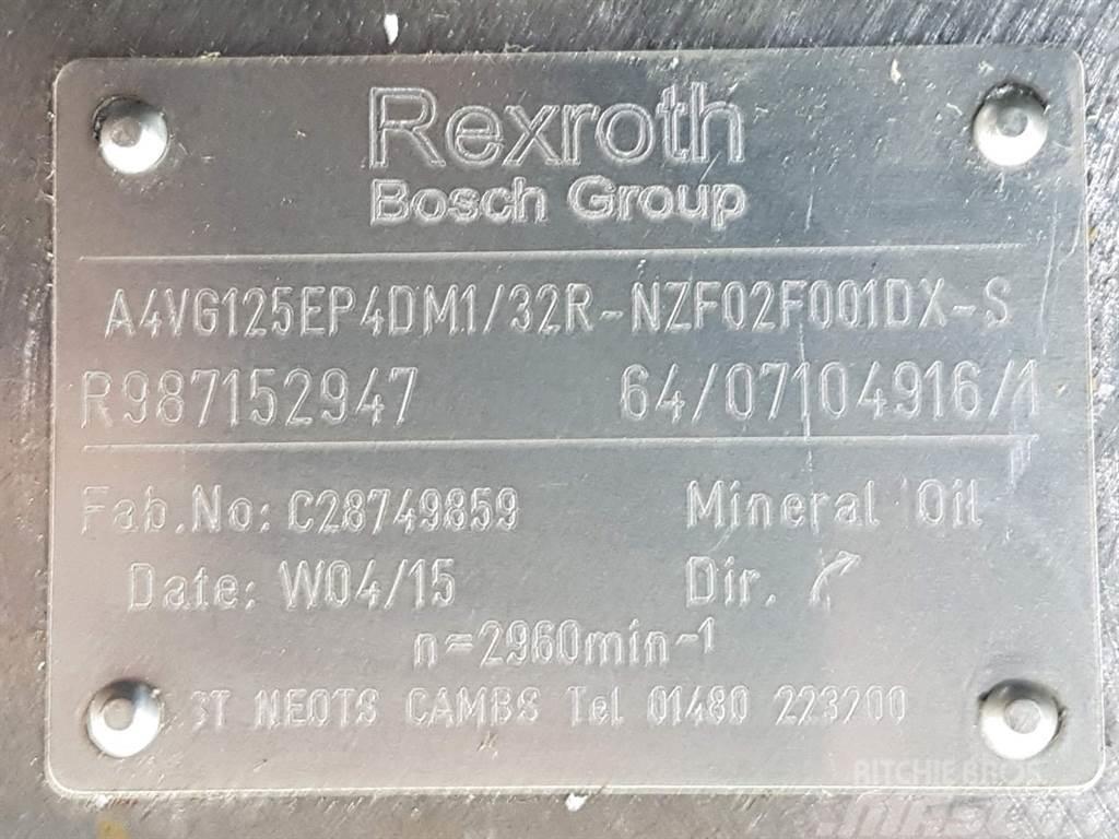 Rexroth A4VG125EP4DM1/32R-R987152947-Drive pump/Fahrpumpe Hidraulika