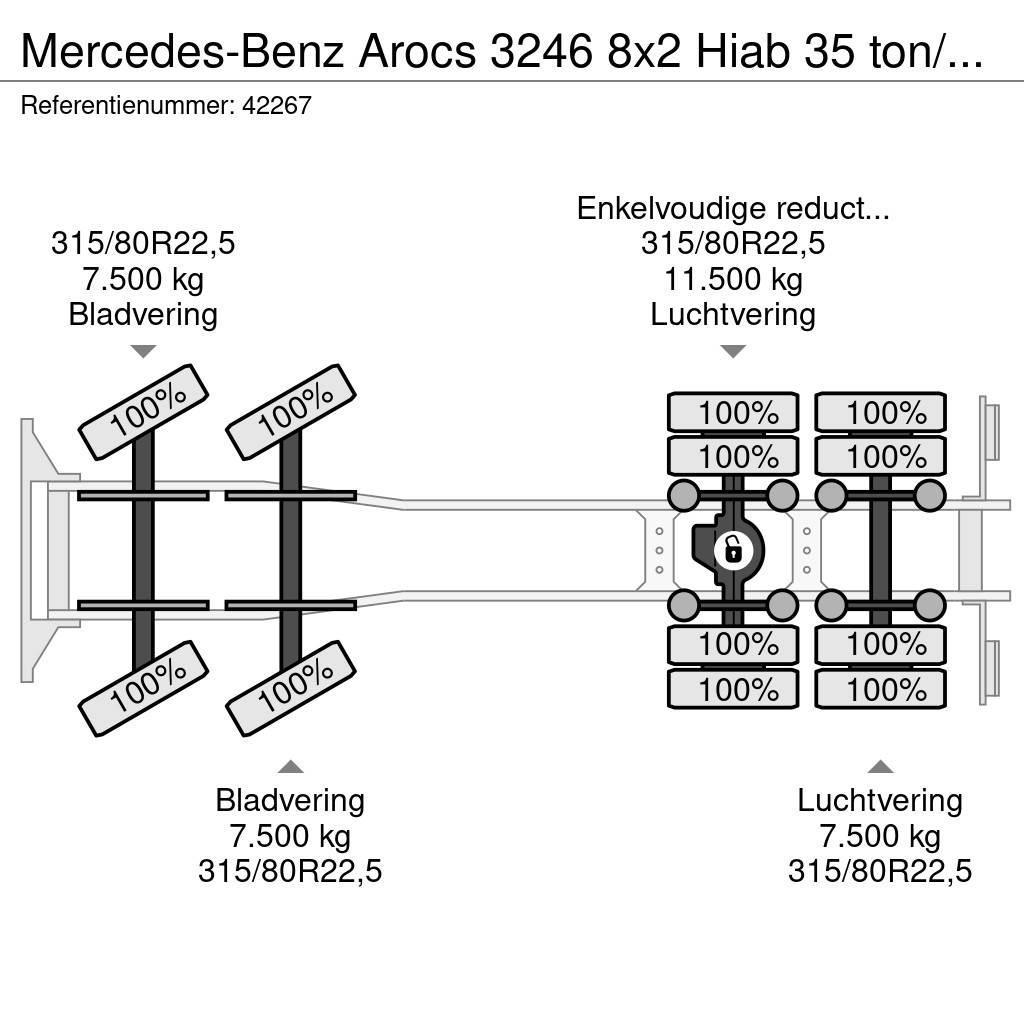 Mercedes-Benz Arocs 3246 8x2 Hiab 35 ton/meter laadkraan + Fly-J Rabljene dizalice za težak teren