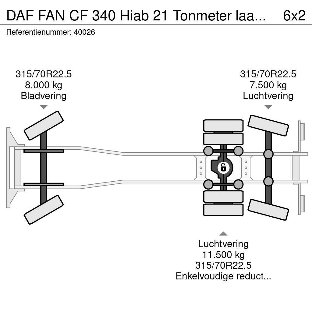 DAF FAN CF 340 Hiab 21 Tonmeter laadkraan Kamioni za otpad