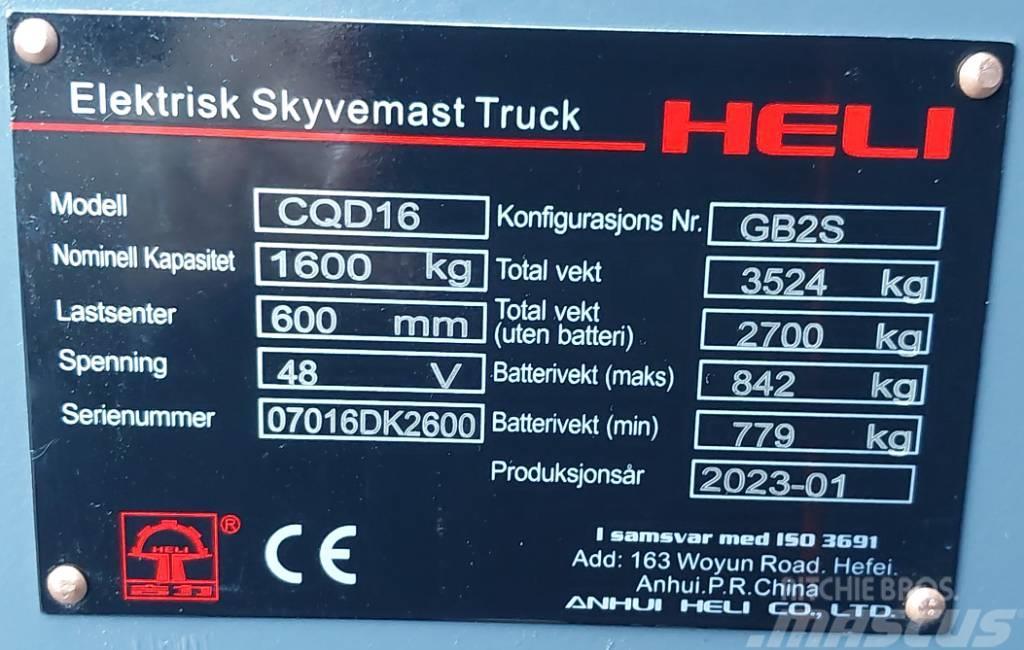 Heli 1,6 tonns skyvemast - 5,4 m LH (PÅ LAGER) Reach trucks