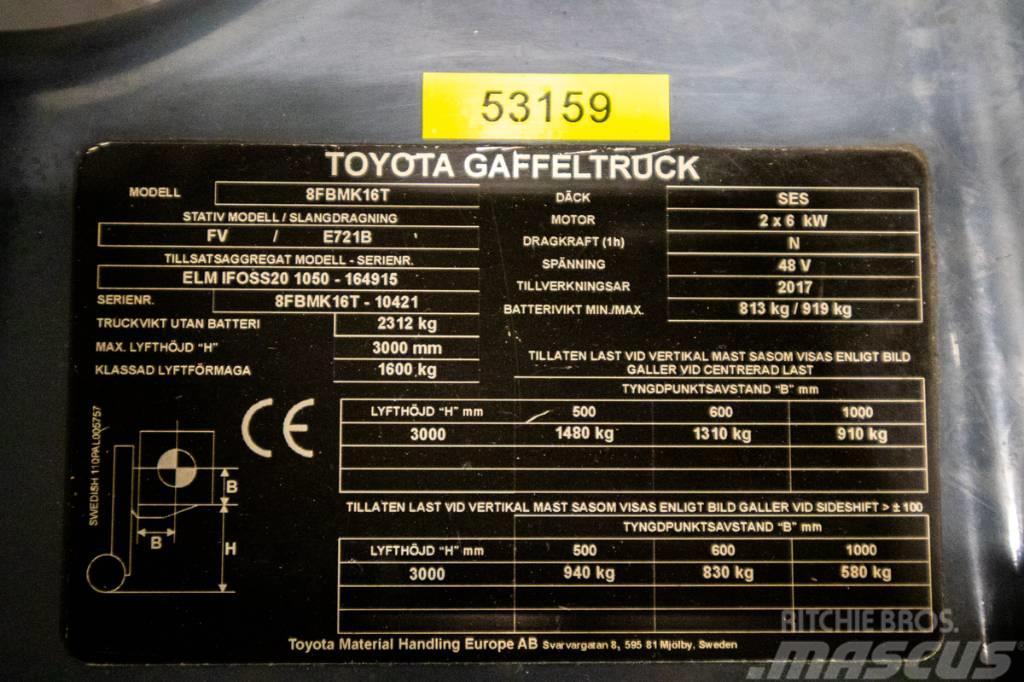 Toyota 8FBMK16T, PRISSÄNKT, motviktstruck m låga timmar Električni viličari