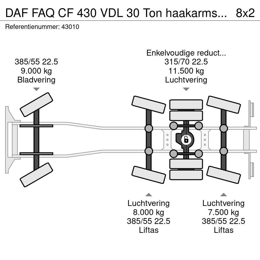 DAF FAQ CF 430 VDL 30 Ton haakarmsysteem Rol kiper kamioni s kukama za dizanje