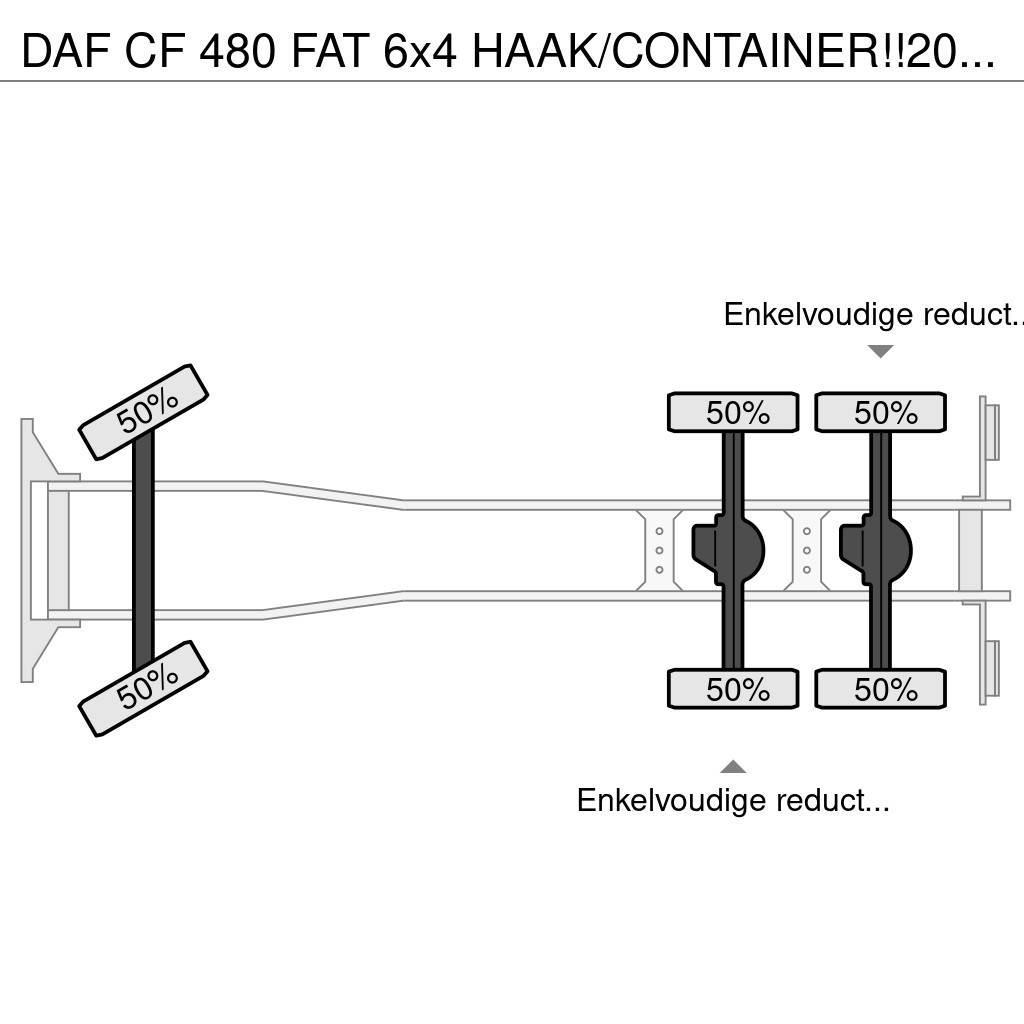 DAF CF 480 FAT 6x4 HAAK/CONTAINER!!2021!!34dkm!! Rol kiper kamioni s kukama za dizanje
