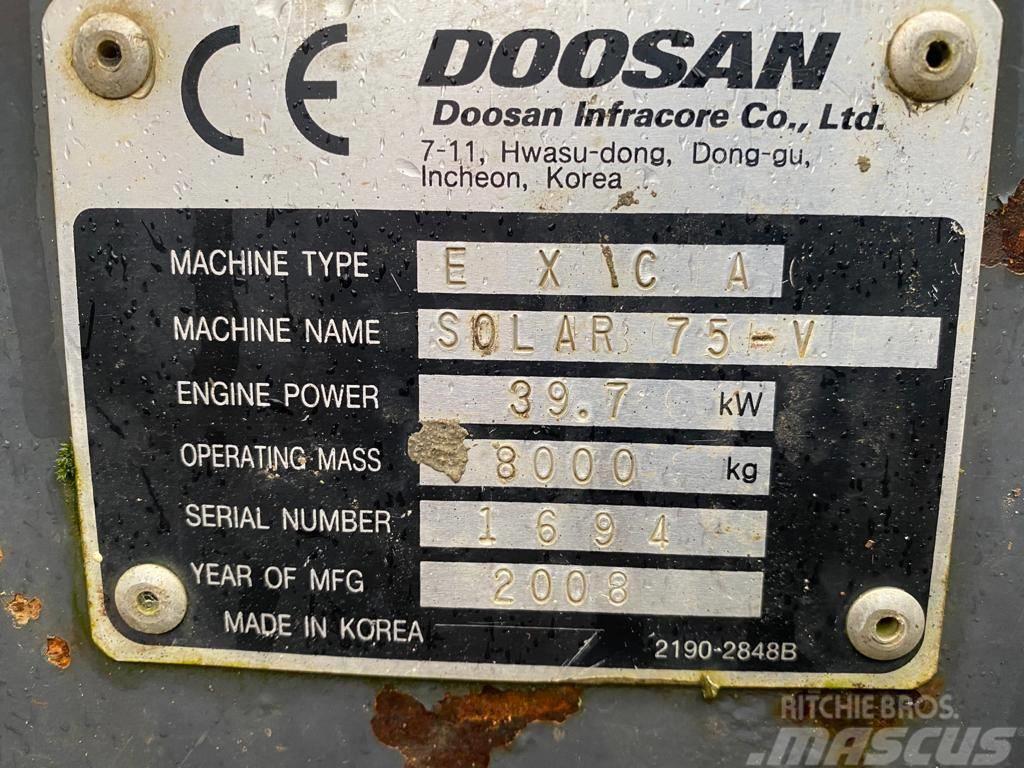 Doosan Solar 75V Minibagger / 8to Long Reach Bagger Midi bageri 7t – 12t