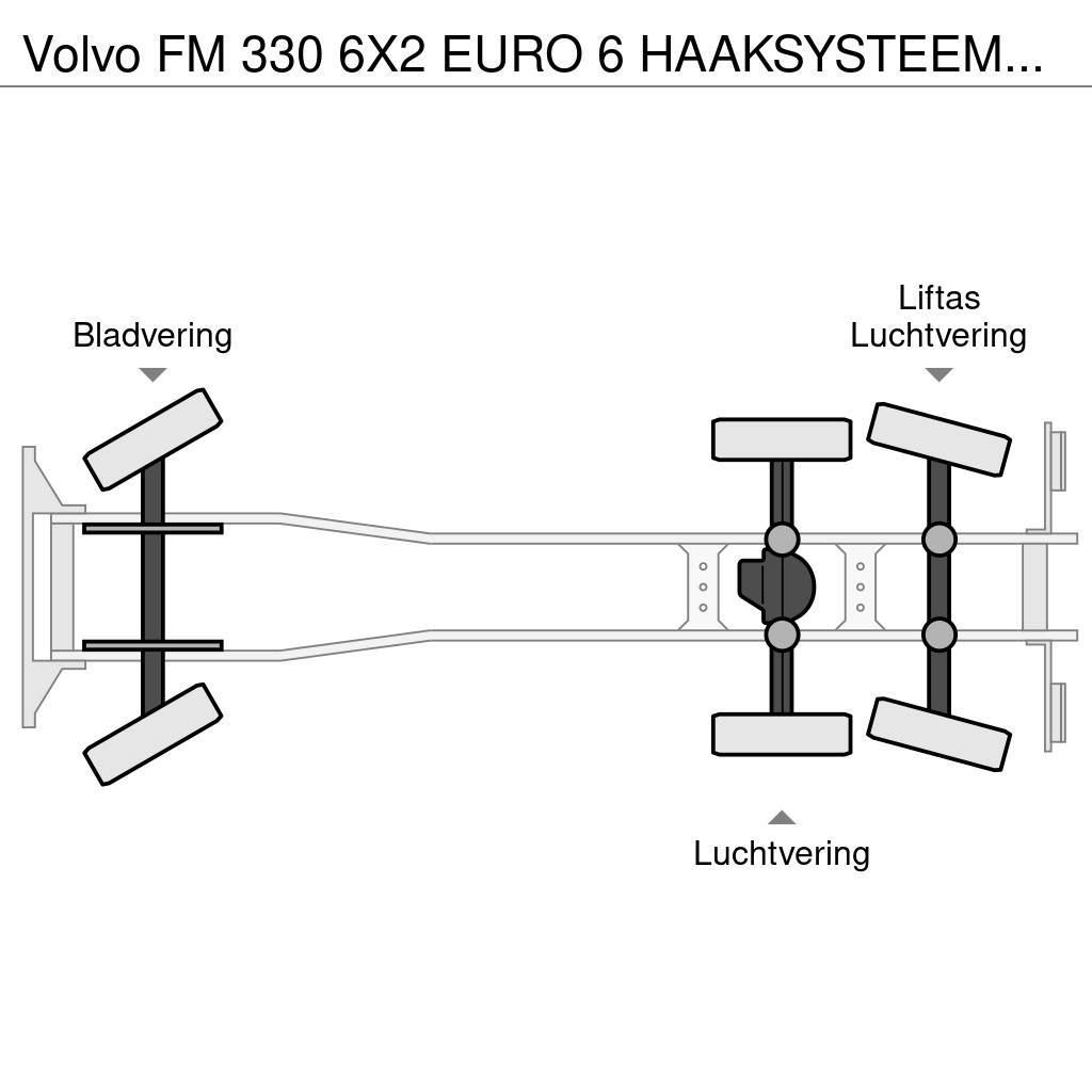 Volvo FM 330 6X2 EURO 6 HAAKSYSTEEM + HIAB 200 C 3 KRAAN Rol kiper kamioni s kukama za dizanje
