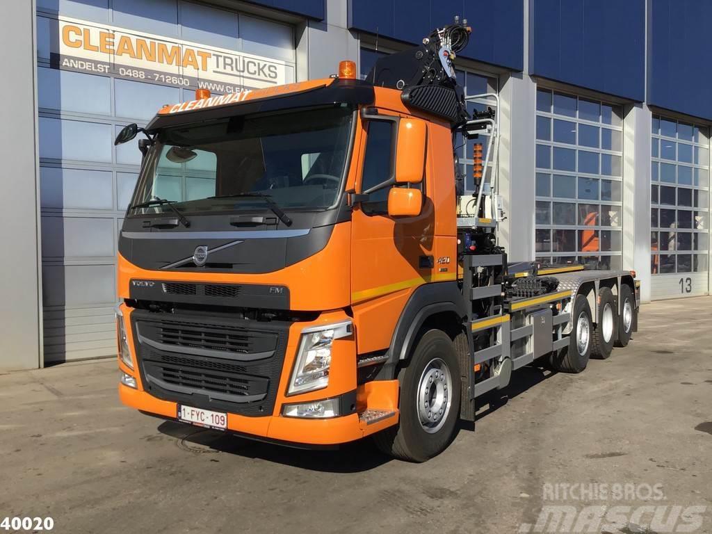 Volvo FM 420 8x2 HMF 28 ton/meter laadkraan Welvaarts we Rol kiper kamioni s kukama za dizanje