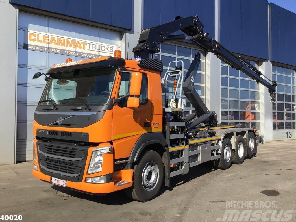 Volvo FM 420 8x2 HMF 28 ton/meter laadkraan Welvaarts we Rol kiper kamioni s kukama za dizanje