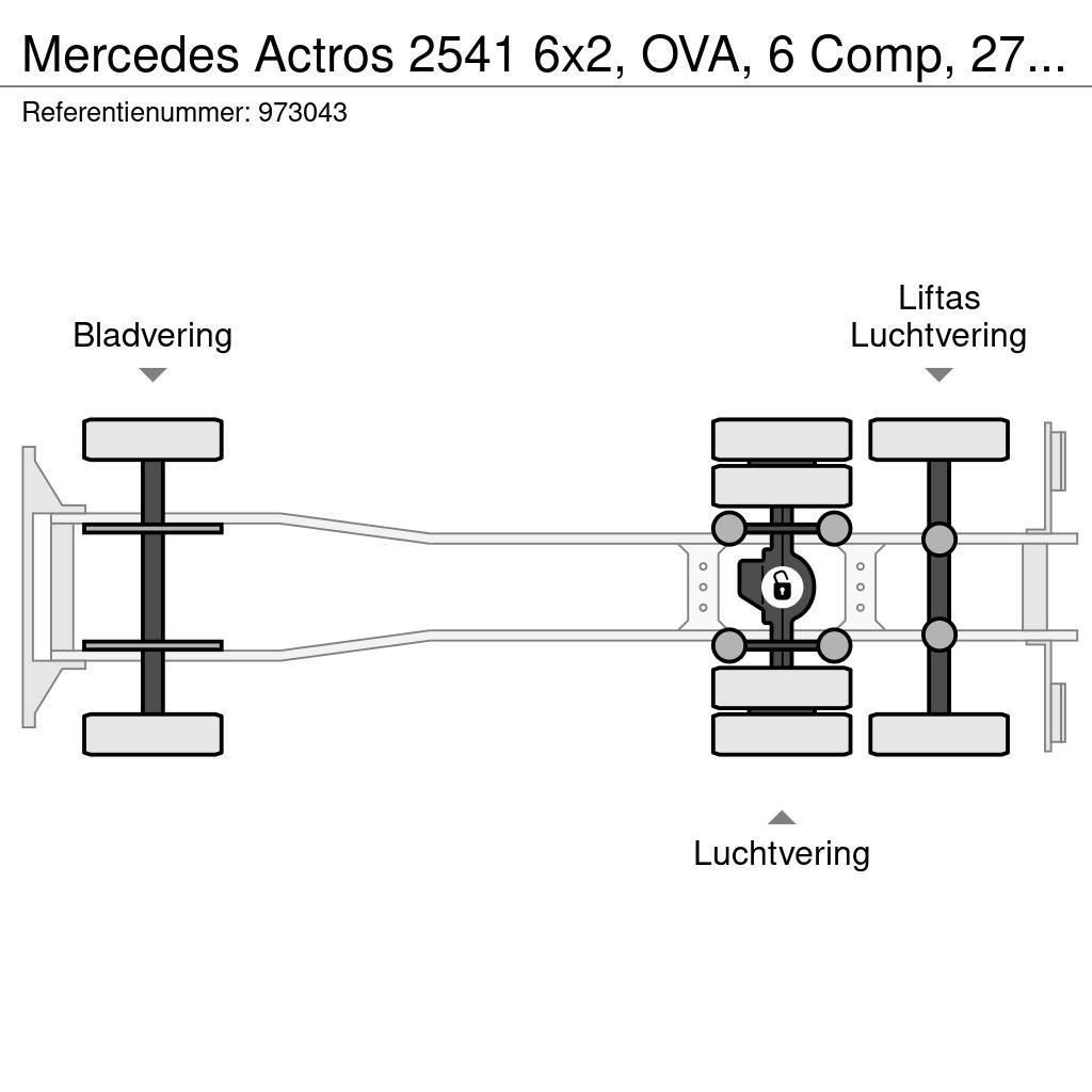 Mercedes-Benz Actros 2541 6x2, OVA, 6 Comp, 27 M3, 3 Pedals Kamioni cisterne
