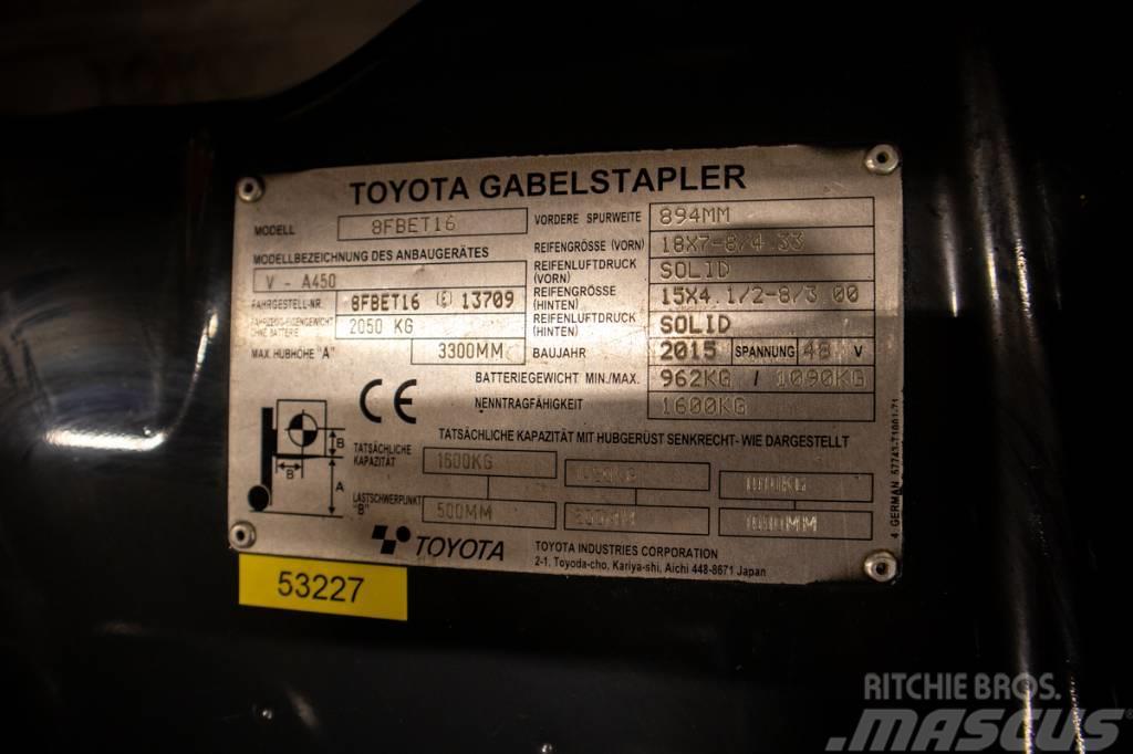 Toyota 8 FB ET 16, smidig 1,6 tons motviktstruck Električni viličari