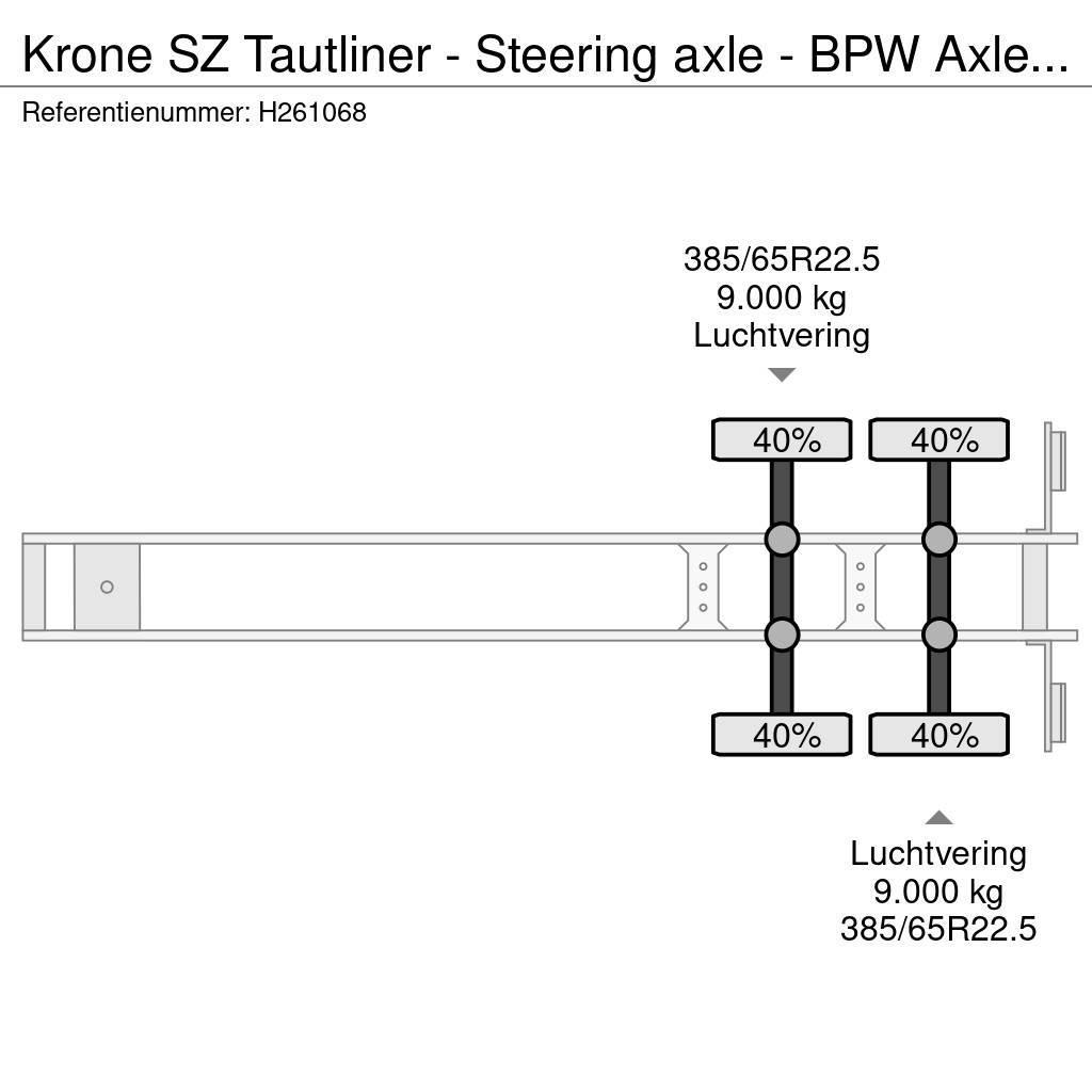 Krone SZ Tautliner - Steering axle - BPW Axle - Sliding Poluprikolice sa ceradom