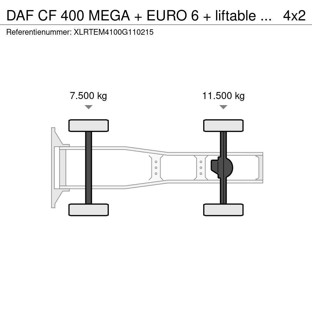 DAF CF 400 MEGA + EURO 6 + liftable 5th wheel Traktorske jedinice