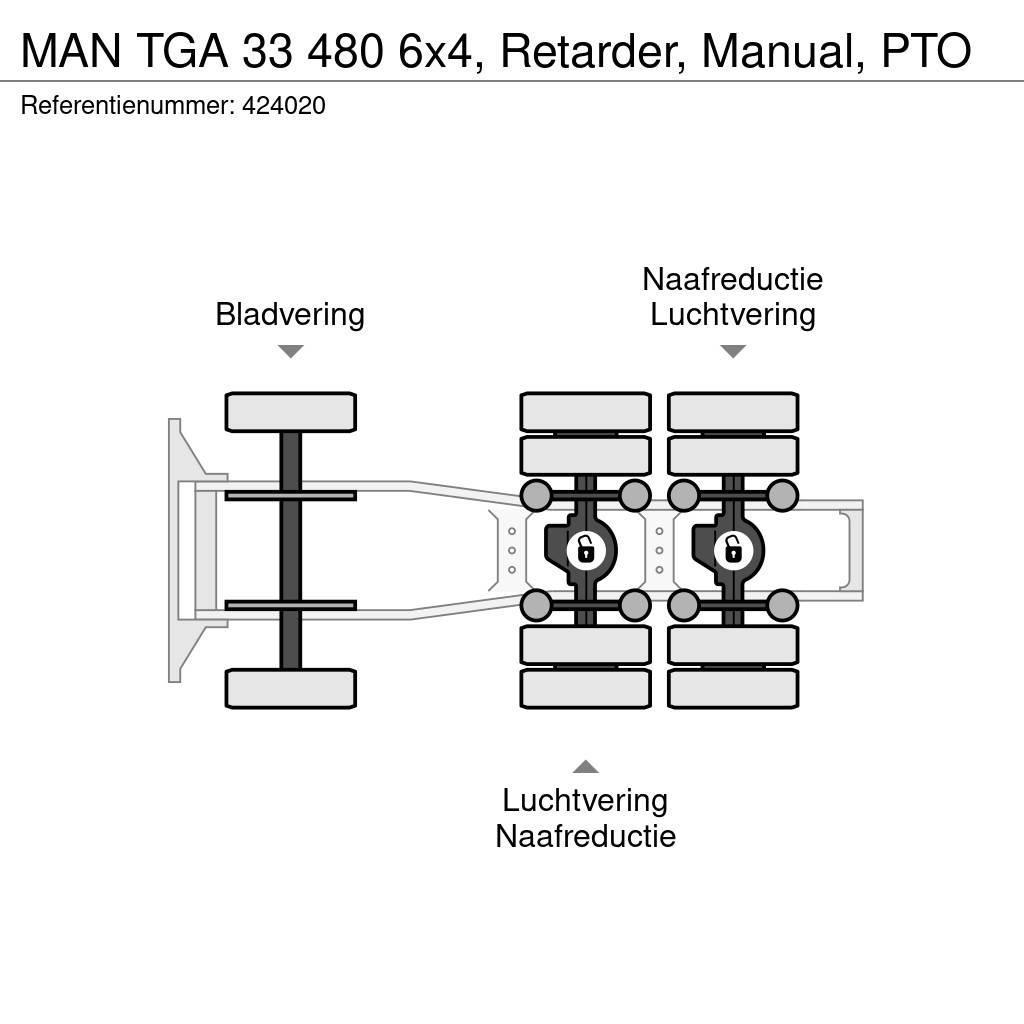 MAN TGA 33 480 6x4, Retarder, Manual, PTO Traktorske jedinice