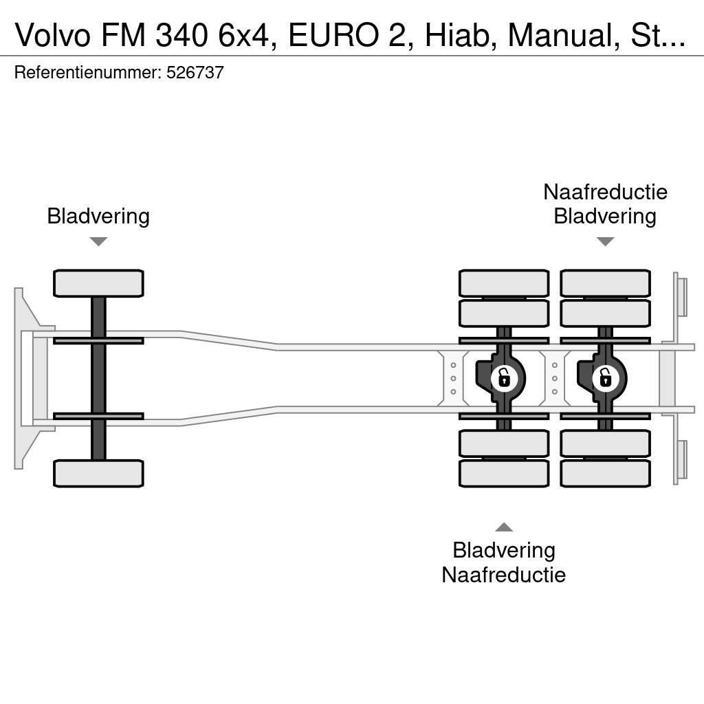Volvo FM 340 6x4, EURO 2, Hiab, Manual, Steel Suspension Kiper kamioni