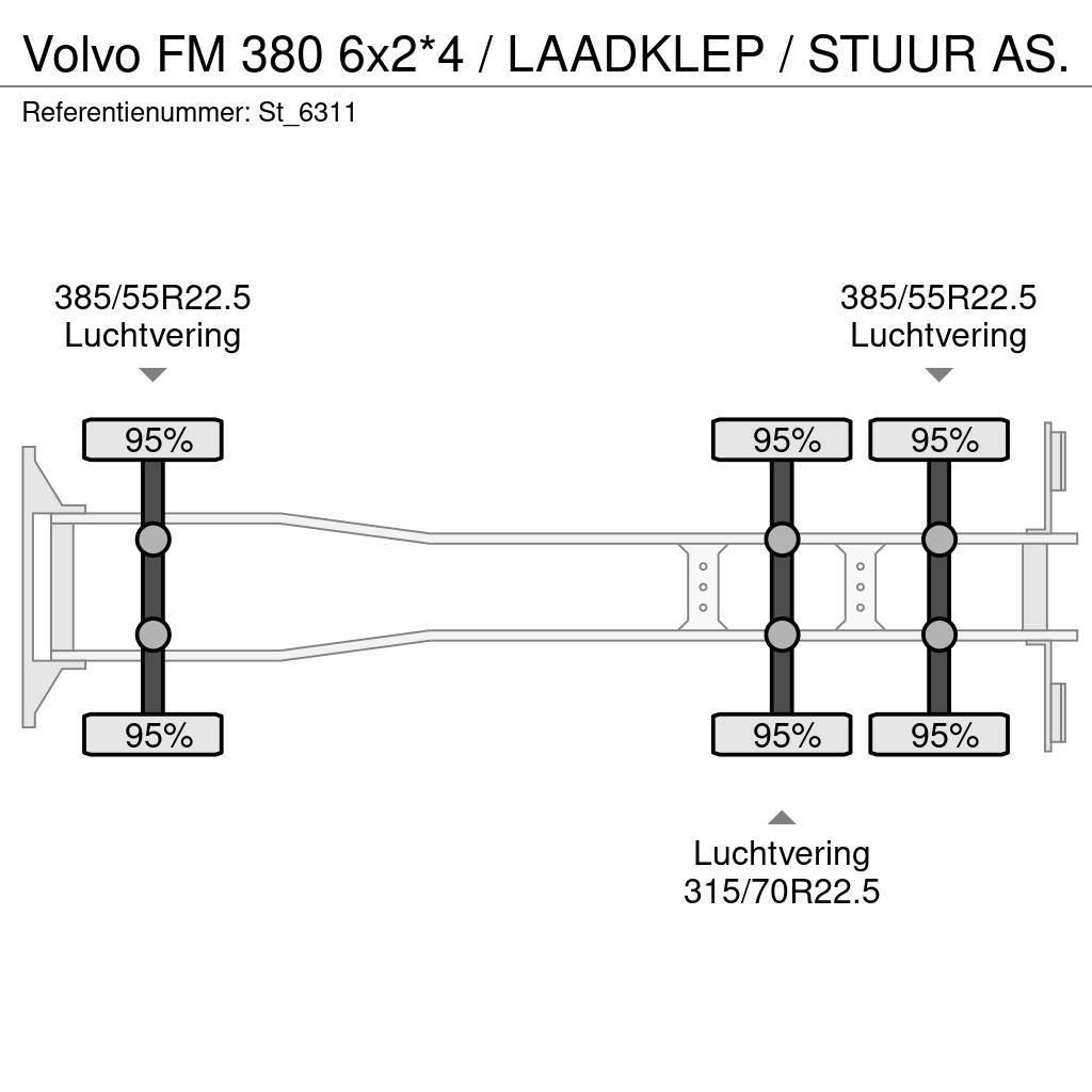 Volvo FM 380 6x2*4 / LAADKLEP / STUUR AS. Sanduk kamioni