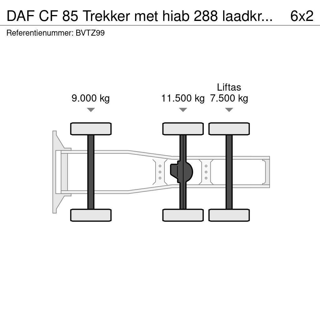 DAF CF 85 Trekker met hiab 288 laadkraan origineel 388 Traktorske jedinice