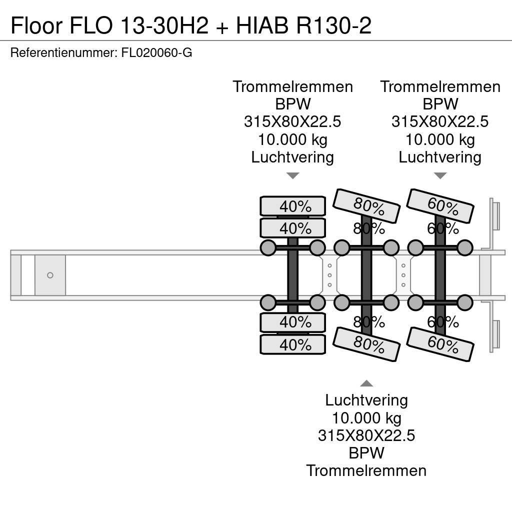 Floor FLO 13-30H2 + HIAB R130-2 Poluprikolice sa otvorenim sandukom