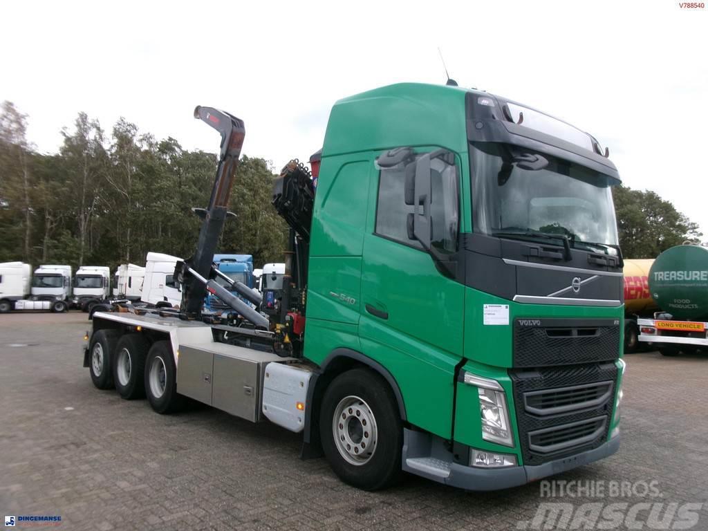 Volvo FH 540 8X4 + HMF 1520 K5 crane + Hiab 24t containe Rol kiper kamioni s kukama za dizanje