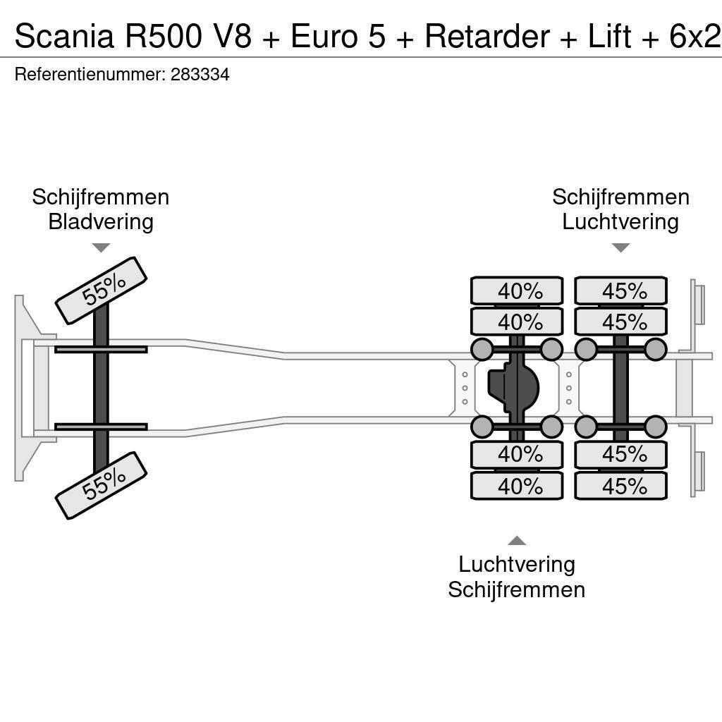 Scania R500 V8 + Euro 5 + Retarder + Lift + 6x2 Kamioni sa ceradom