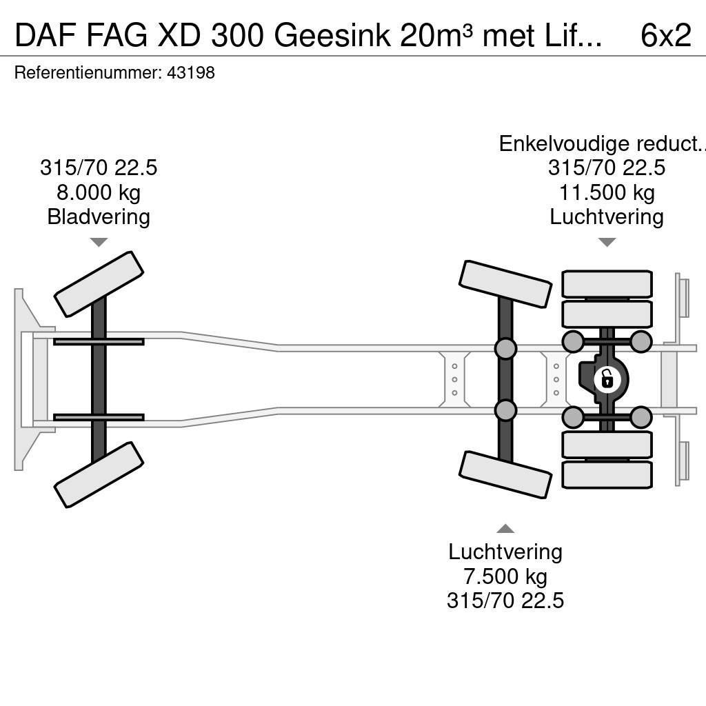 DAF FAG XD 300 Geesink 20m³ met Liftmate Instaplift Kamioni za otpad