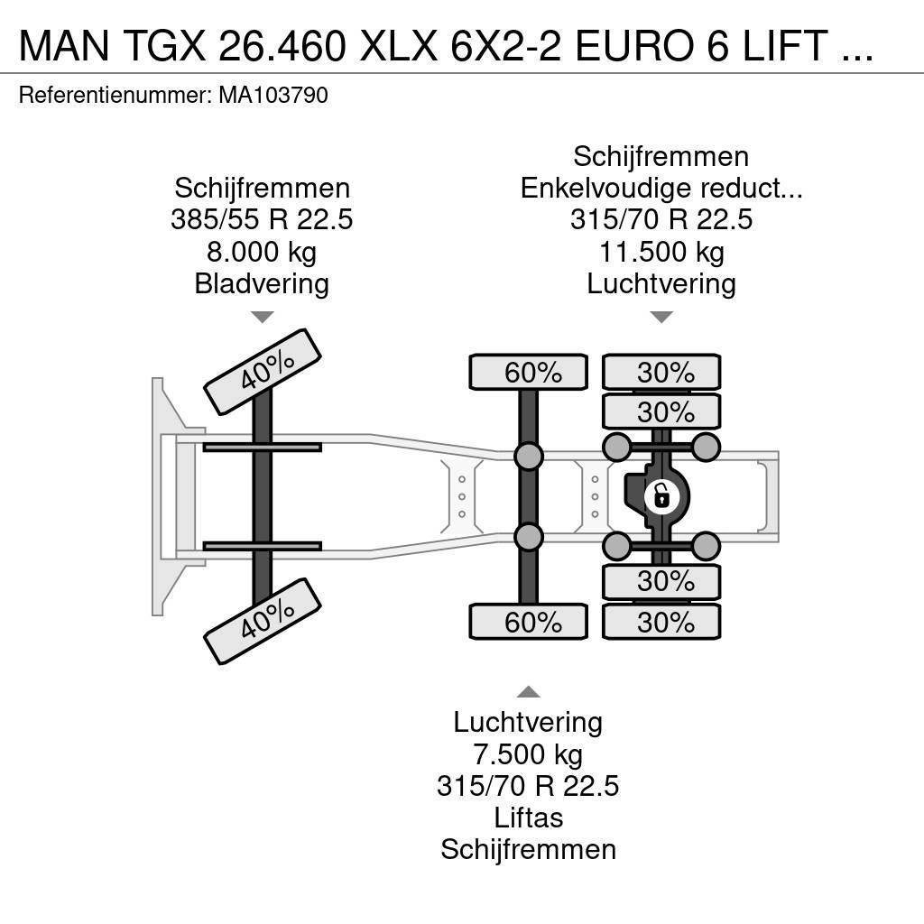 MAN TGX 26.460 XLX 6X2-2 EURO 6 LIFT AXLE Traktorske jedinice