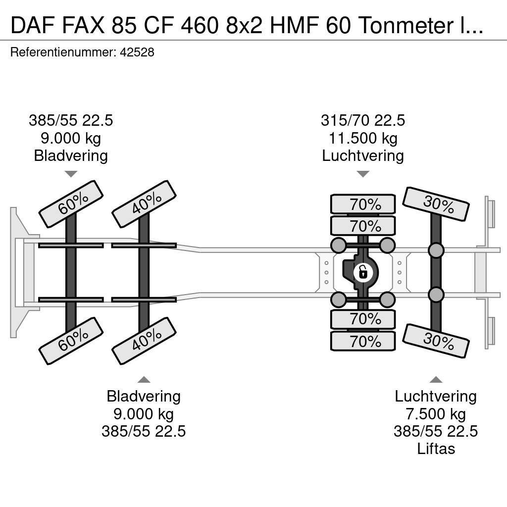 DAF FAX 85 CF 460 8x2 HMF 60 Tonmeter laadkraan Rabljene dizalice za težak teren