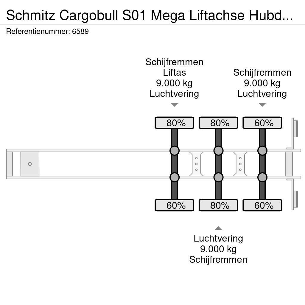 Schmitz Cargobull S01 Mega Liftachse Hubdach/Hefdak Top condition Poluprikolice sa ceradom