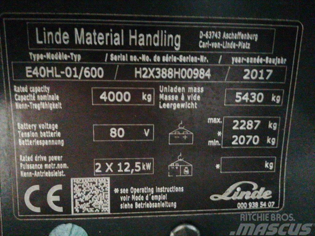 Linde E40HL-01/600 Električni viličari