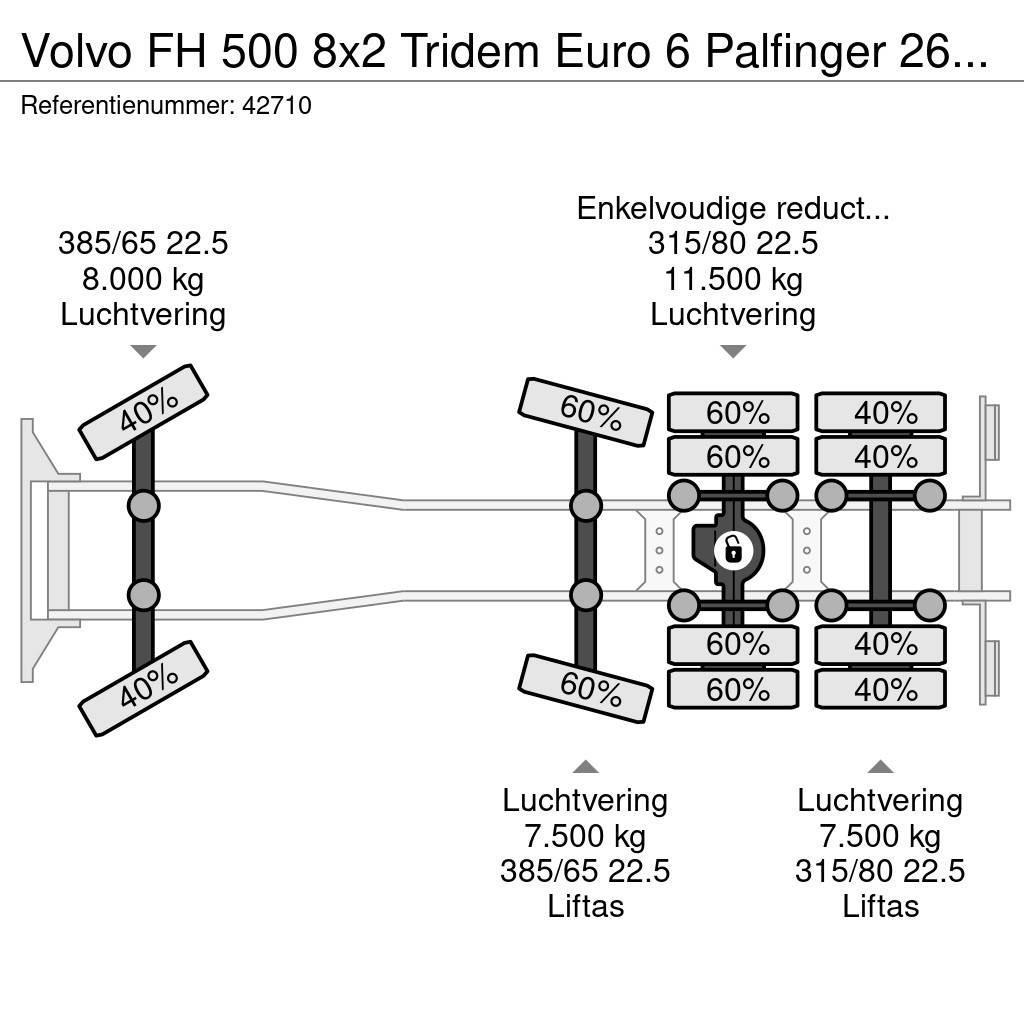 Volvo FH 500 8x2 Tridem Euro 6 Palfinger 26 Ton haakarms Rol kiper kamioni s kukama za dizanje