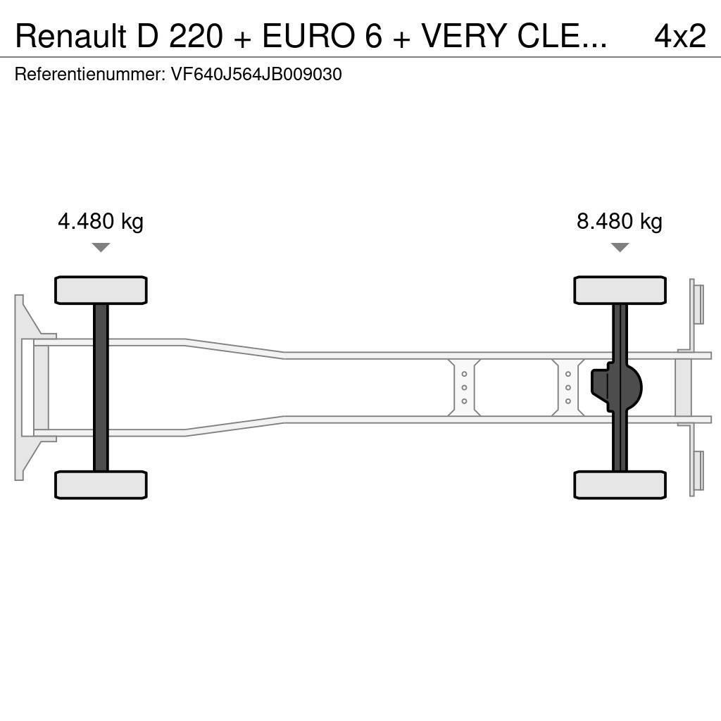 Renault D 220 + EURO 6 + VERY CLEAN + LIFT + 12t Sanduk kamioni