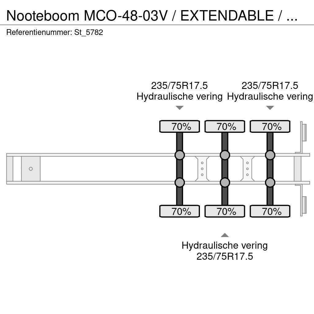 Nooteboom MCO-48-03V / EXTENDABLE / STEERING AXLES / Nisko-utovarne poluprikolice