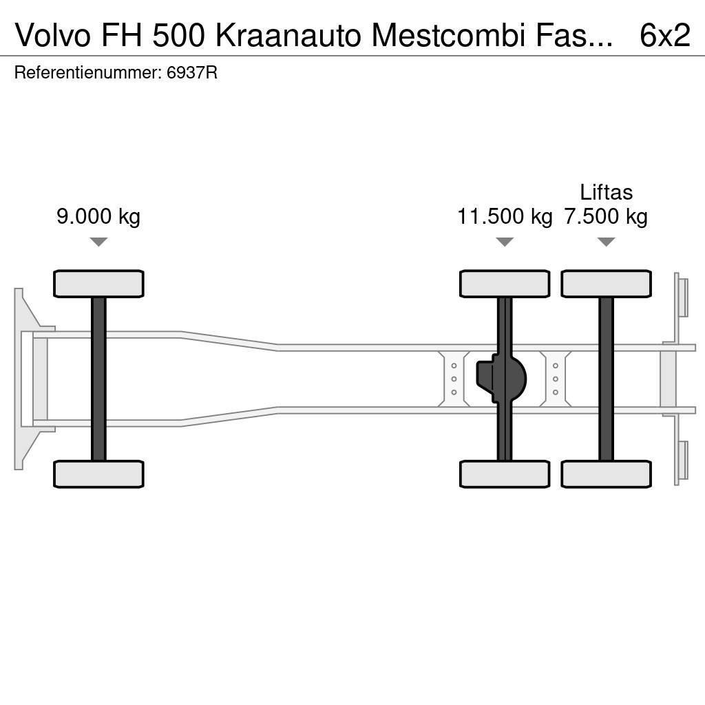 Volvo FH 500 Kraanauto Mestcombi Fassi Crane+Aanhanger 2 Kamioni sa otvorenim sandukom