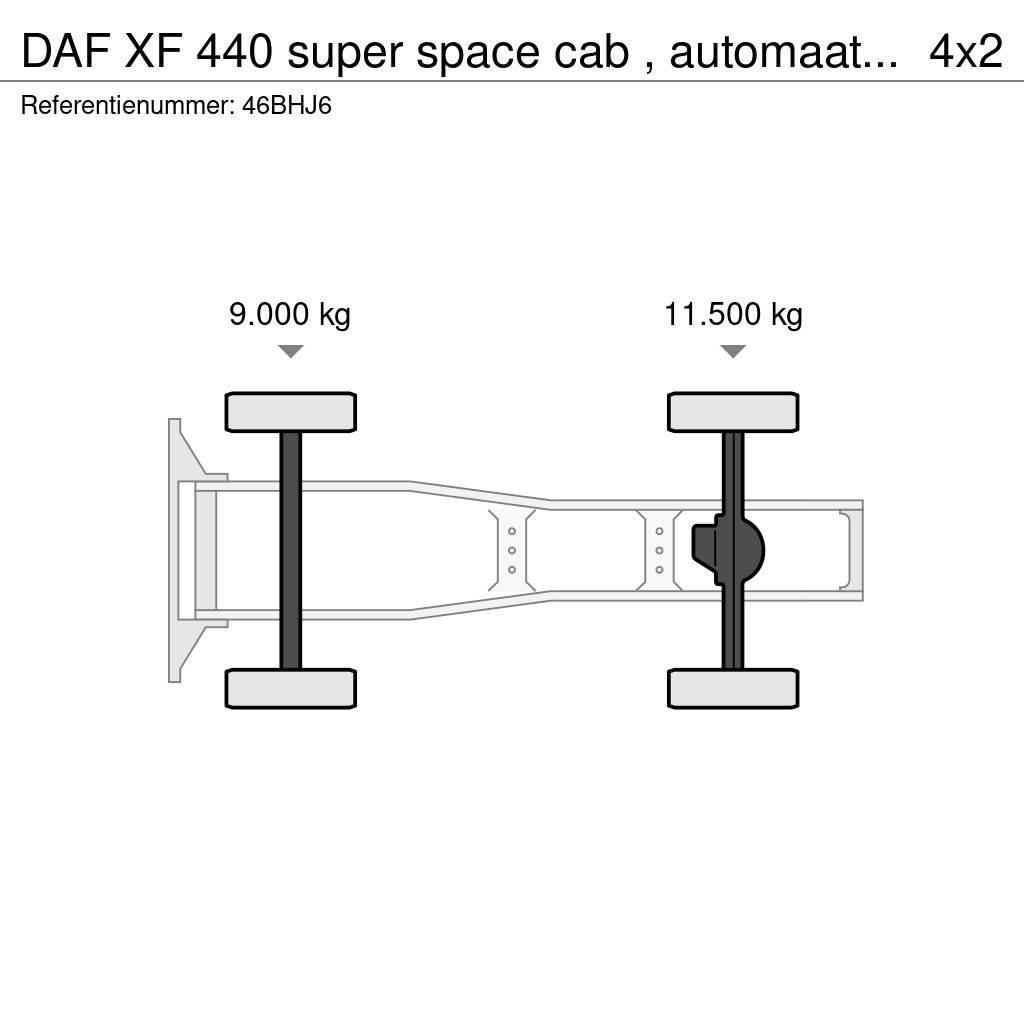 DAF XF 440 super space cab , automaat, hydrauliek WF, Traktorske jedinice