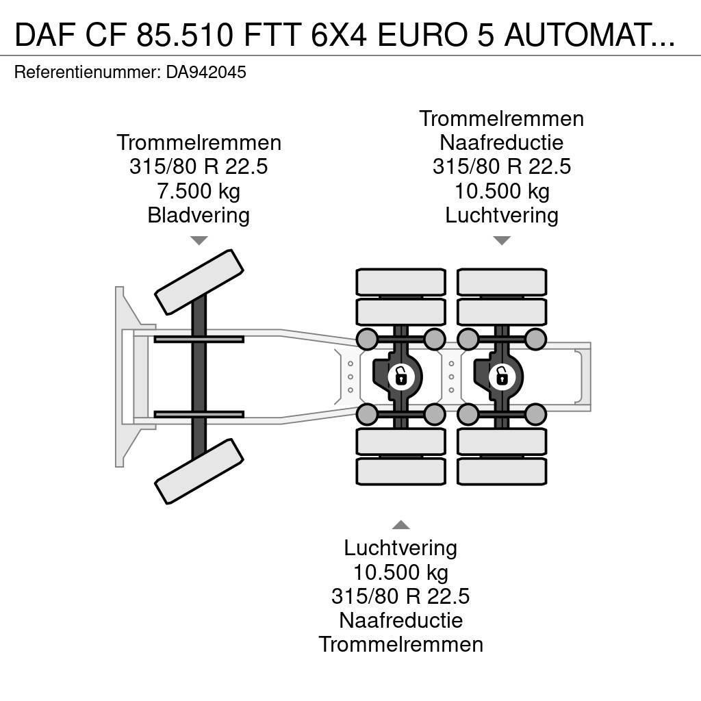 DAF CF 85.510 FTT 6X4 EURO 5 AUTOMATIC + ZF INTARDER + Traktorske jedinice
