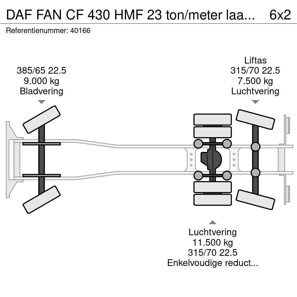 DAF FAN CF 430 HMF 23 ton/meter laadkraan + Welvaarts Rol kiper kamioni s kukama za dizanje