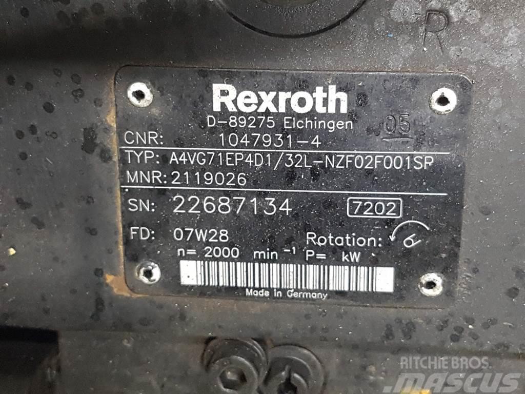 Rexroth A4VG71EP4D1/32L-R902119026-Drive pump/Fahrpumpe Hidraulika