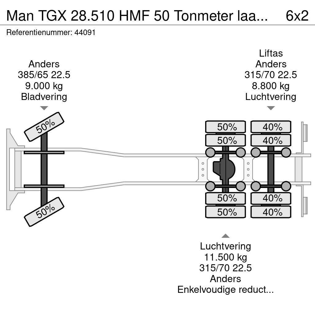 MAN TGX 28.510 HMF 50 Tonmeter laadkraan + Fly-Jib Auto košare