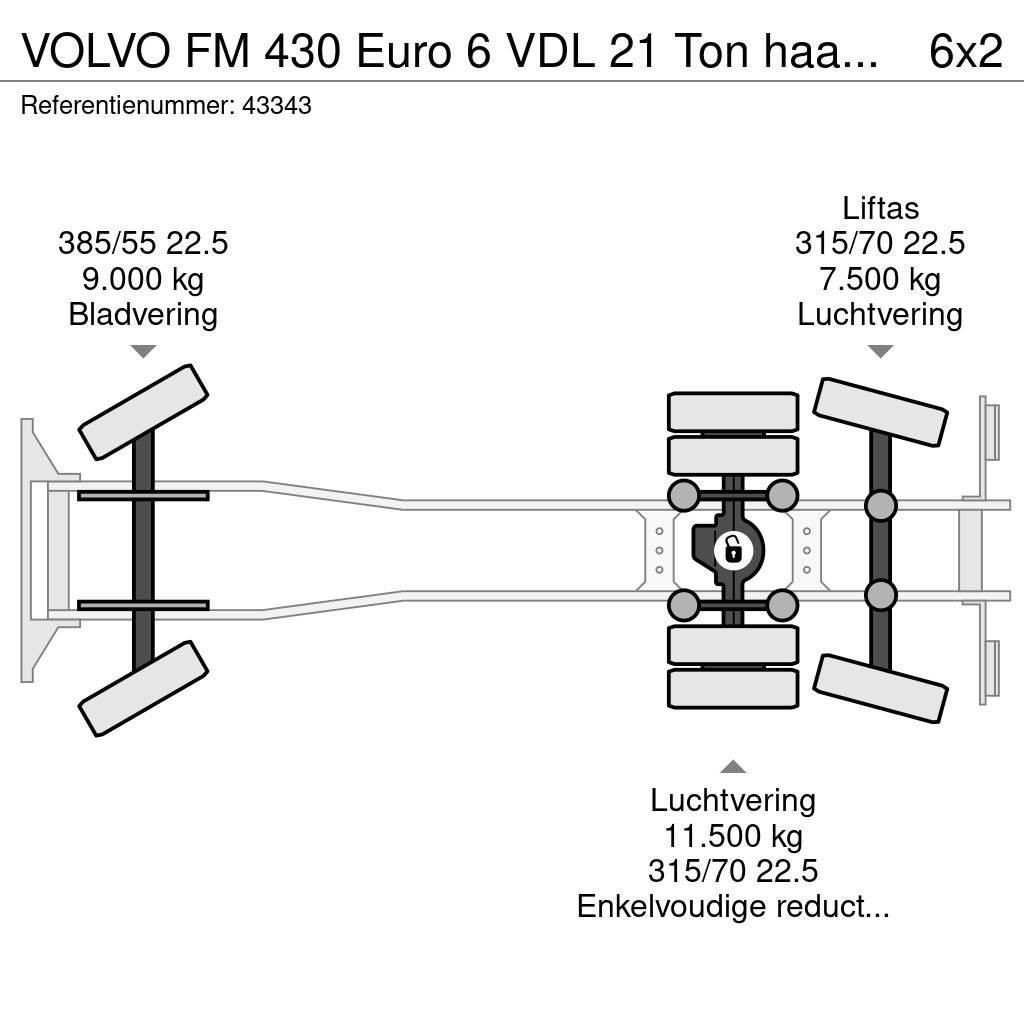 Volvo FM 430 Euro 6 VDL 21 Ton haakarmsysteem Rol kiper kamioni s kukama za dizanje