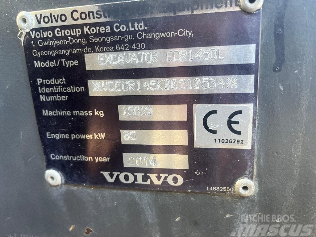 Volvo ECR 145 D / Engcon, Kauha, Rasvari, Uudet ketjut Bageri gusjeničari