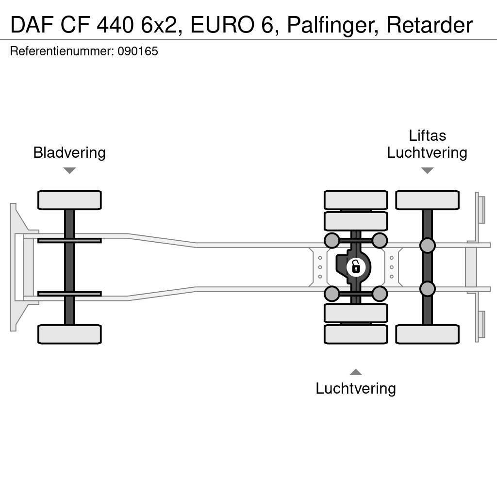 DAF CF 440 6x2, EURO 6, Palfinger, Retarder Rol kiper kamioni s kukama za dizanje