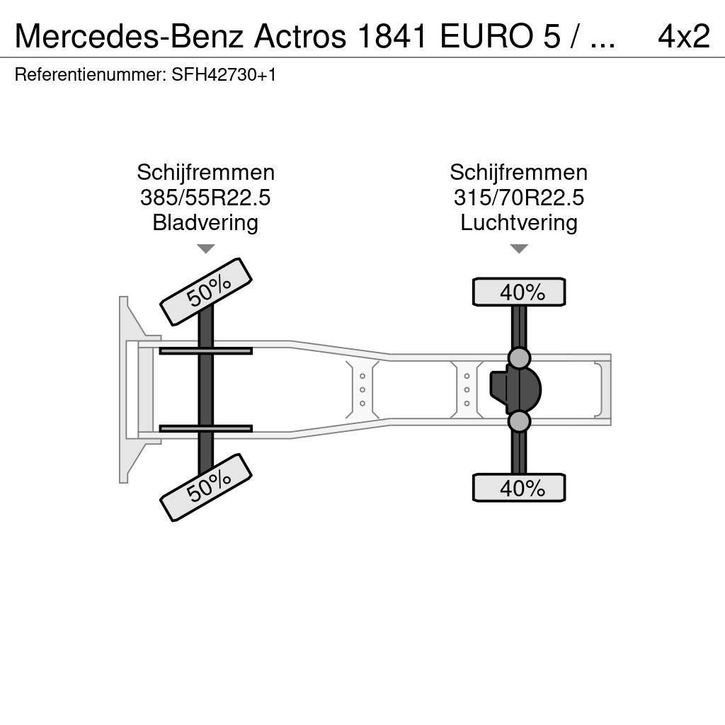 Mercedes-Benz Actros 1841 EURO 5 / PTO / AIRCO / BIG AXLES -GROS Traktorske jedinice