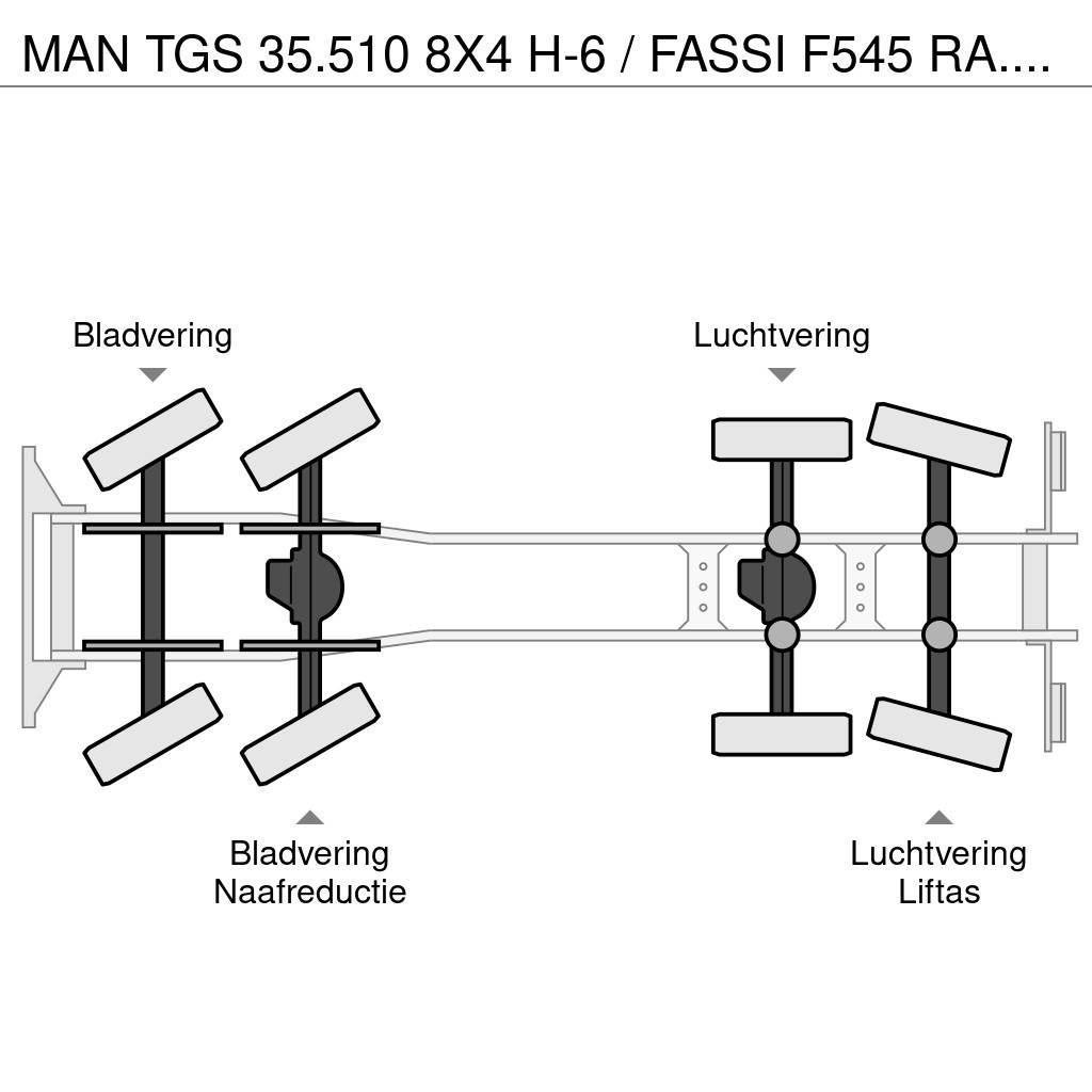 MAN TGS 35.510 8X4 H-6 / FASSI F545 RA.2.27 + FLY JIB Rol kiper kamioni s kukama za dizanje