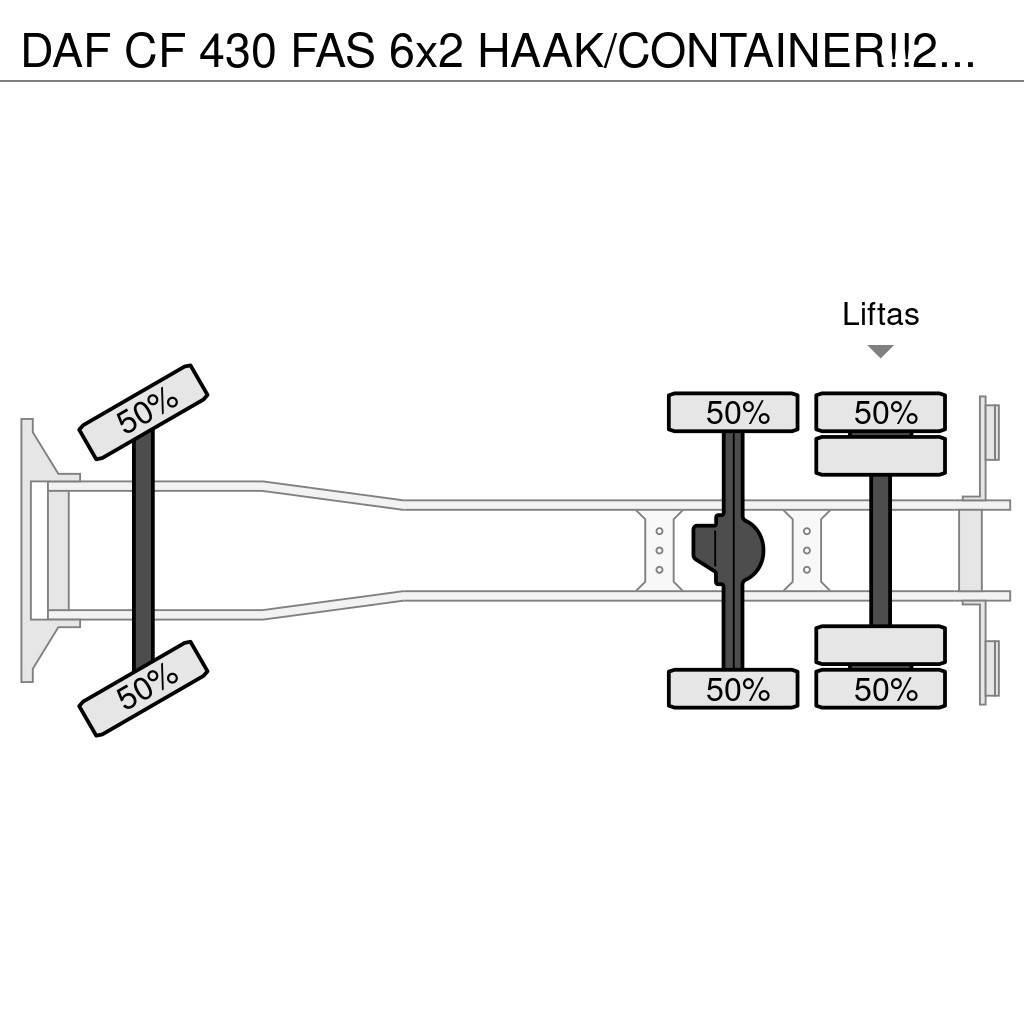 DAF CF 430 FAS 6x2 HAAK/CONTAINER!!2019!!82dkm!! Rol kiper kamioni s kukama za dizanje