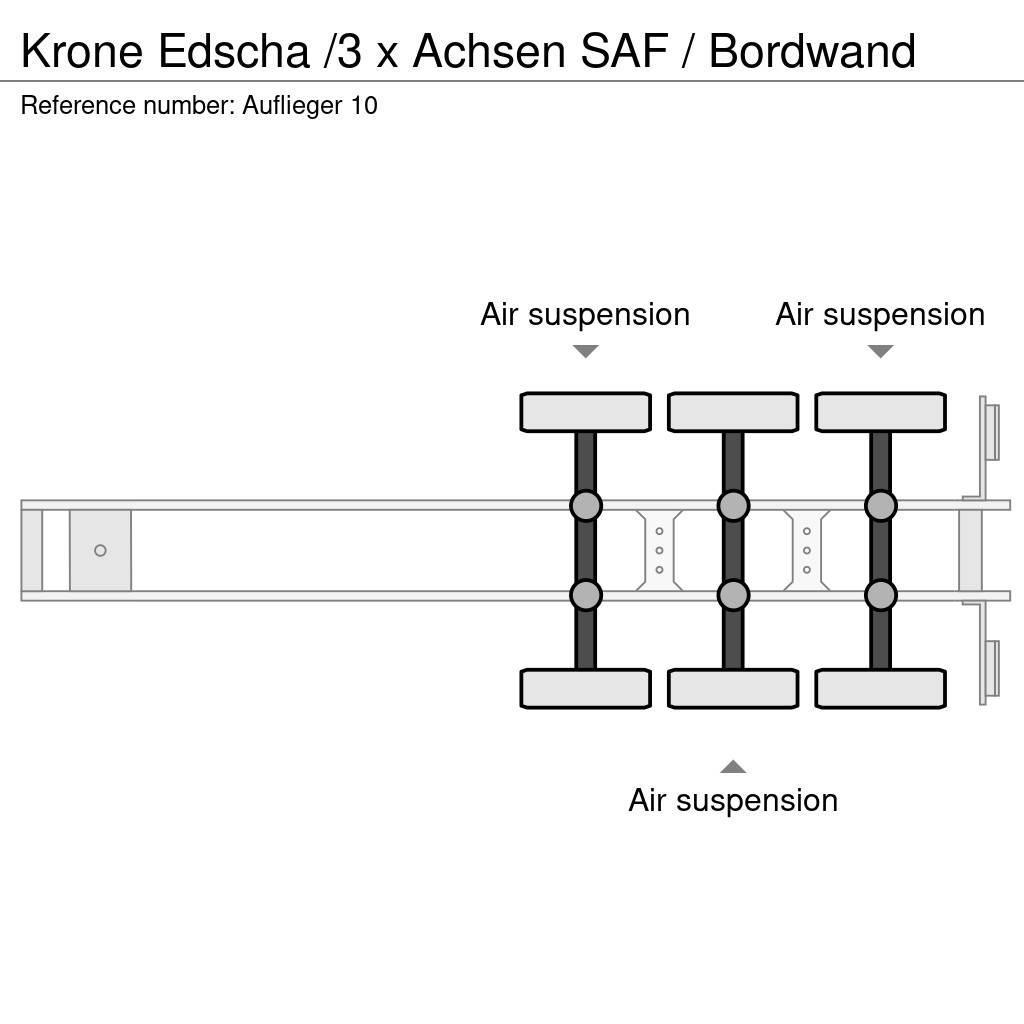 Krone Edscha /3 x Achsen SAF / Bordwand Poluprikolice sa ceradom