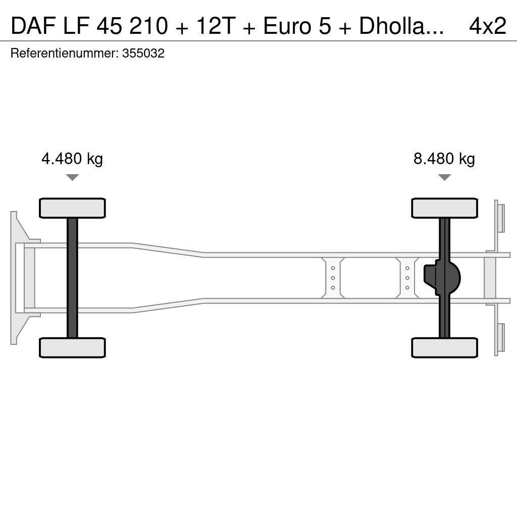 DAF LF 45 210 + 12T + Euro 5 + Dhollandia Lift Sanduk kamioni