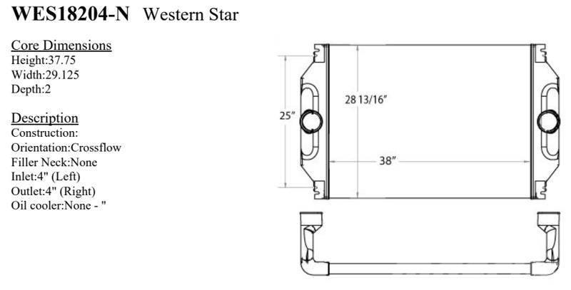 Western Star 4900 Series Radijatori