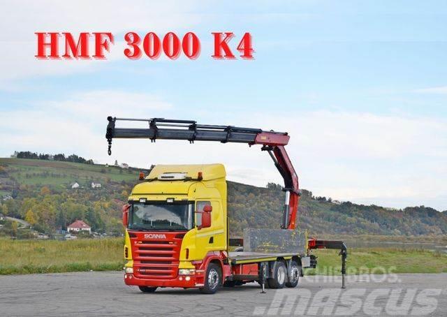 Scania R 400 Pritsche 6,50m +HMF 3000K4/FUNK*TOPZUSTAND Kamioni sa kranom