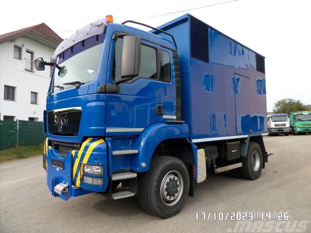 MAN TGS 18.480 4x4 Stromaggregat 180 KVA Electric gene Sanduk kamioni