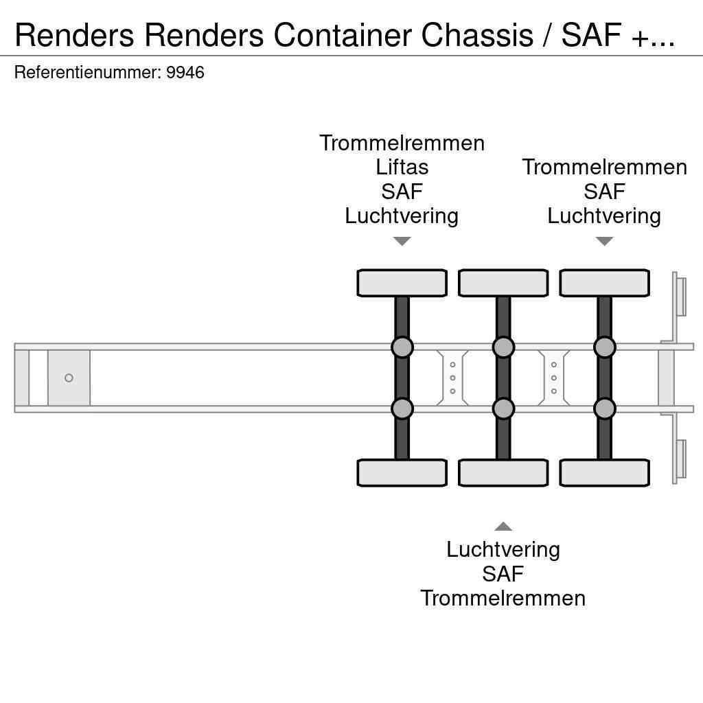 Renders Container Chassis / SAF + DRUM Kontejnerske poluprikolice