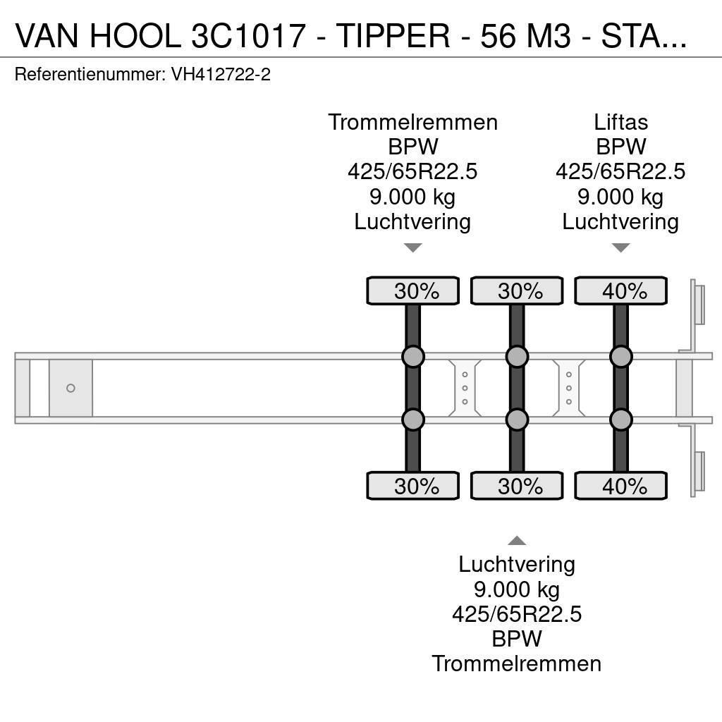 Van Hool 3C1017 - TIPPER - 56 M3 - STAHL/STEEL - 3 AXLE - B Kiper poluprikolice