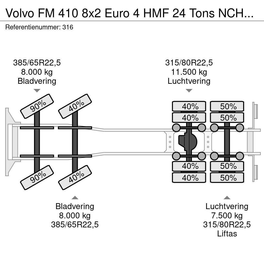 Volvo FM 410 8x2 Euro 4 HMF 24 Tons NCH Cable System! Rol kiper kamioni s kukama za dizanje
